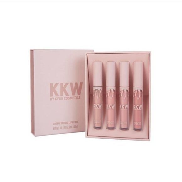 KKW x Kylie Cosmetics Crème Liquid Lipstick Set NEW IN BOX.  SWATCHED & SANITIZE - Picture 1 of 8
